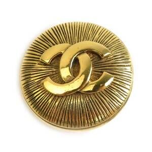 Chanel brooch, Coco Mark, metal, gold, women's, free shipping, e61787i